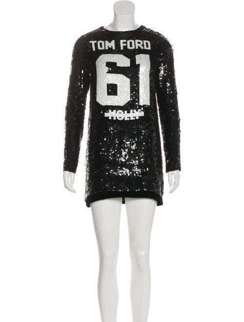 Tom Ford Sequin Jersey Dress Black