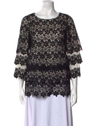 Tomasz Starzewski Lace Pattern Bateau Neckline Blouse