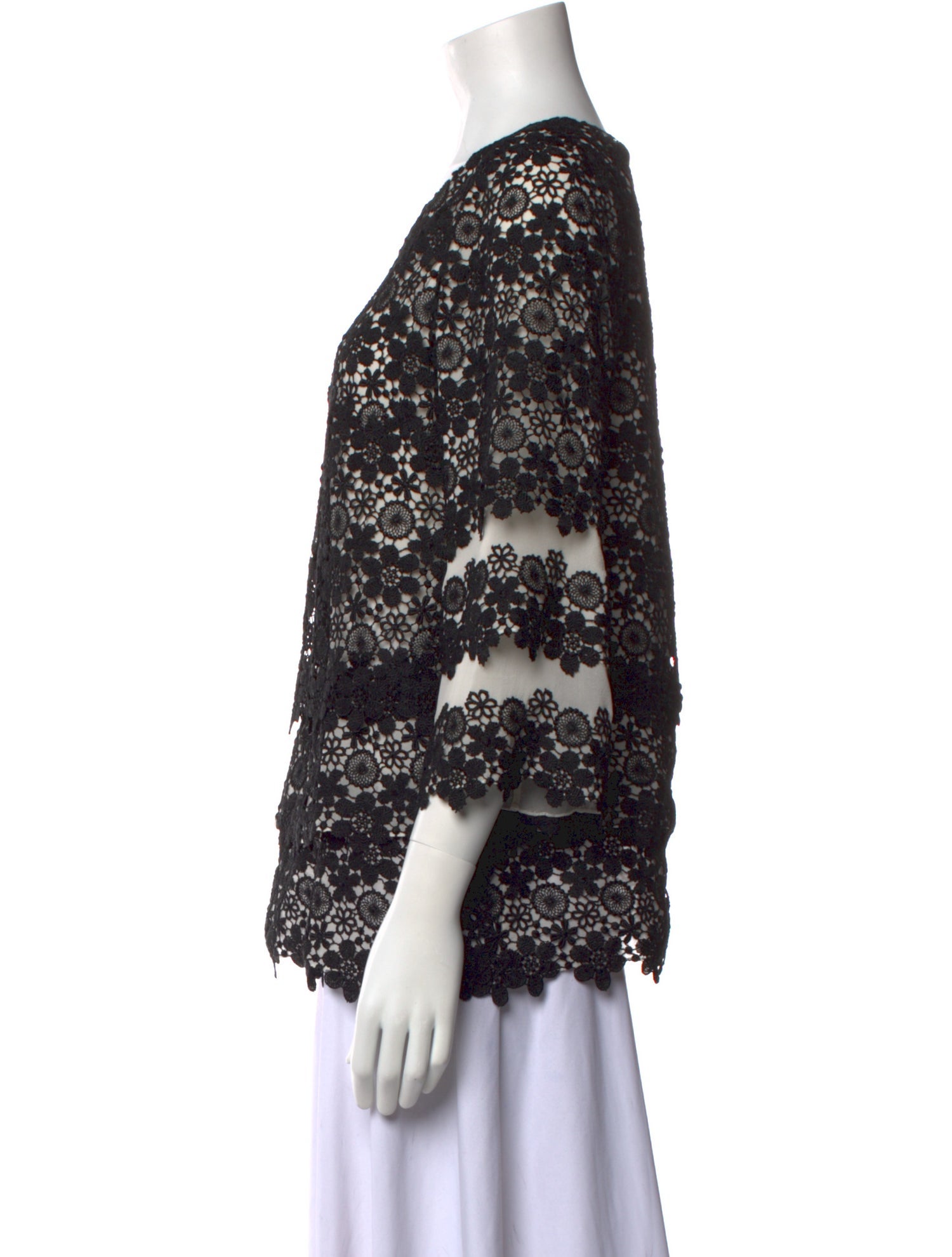 Tomasz Starzewski Lace Pattern Bateau Neckline Blouse