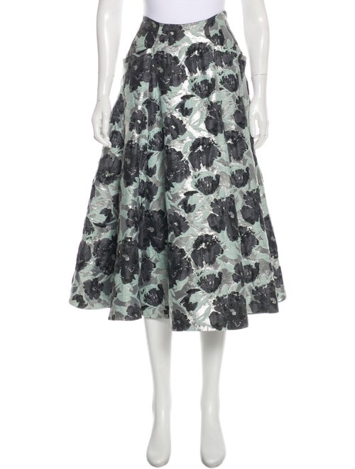 Brock Collection Metallic Floral Skirt Silver