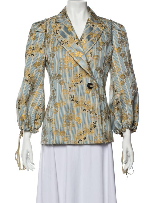 Brock Collection Printed Blazer Blue