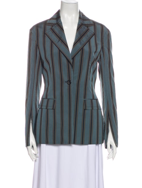 Brock Collection Striped Blazer Green