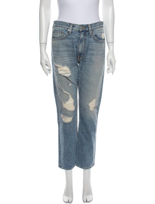 Brock Collection High-Rise Straight Leg Jeans Blue