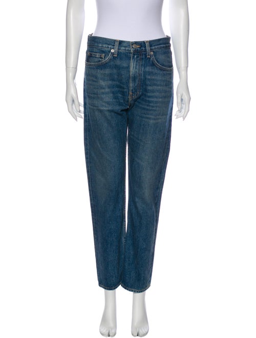 Brock Collection High-Rise Straight Leg Jeans Blue