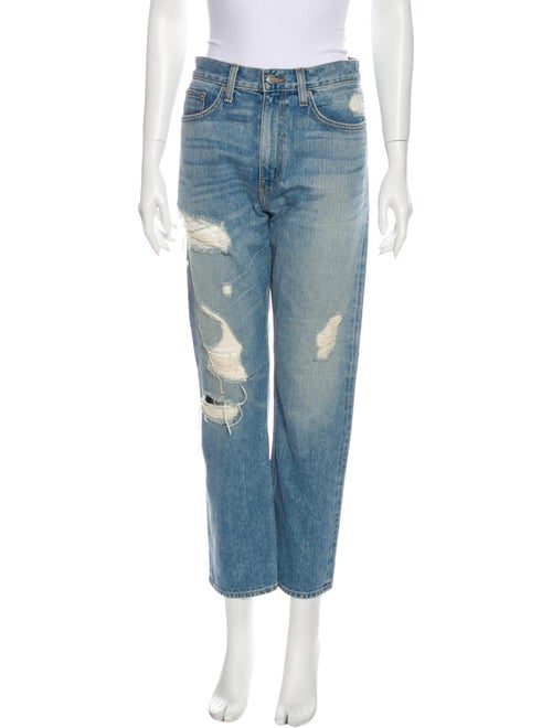 Brock Collection High-Rise Straight Leg Jeans Blue