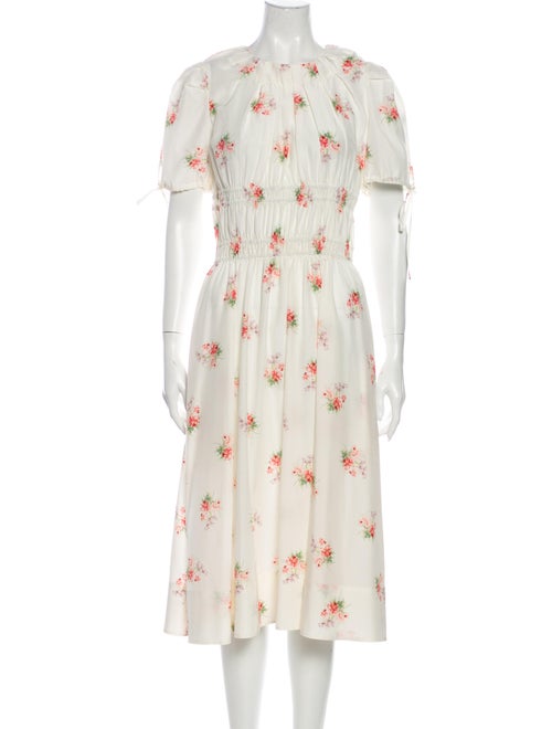 Brock Collection Floral Print Midi Length Dress w/