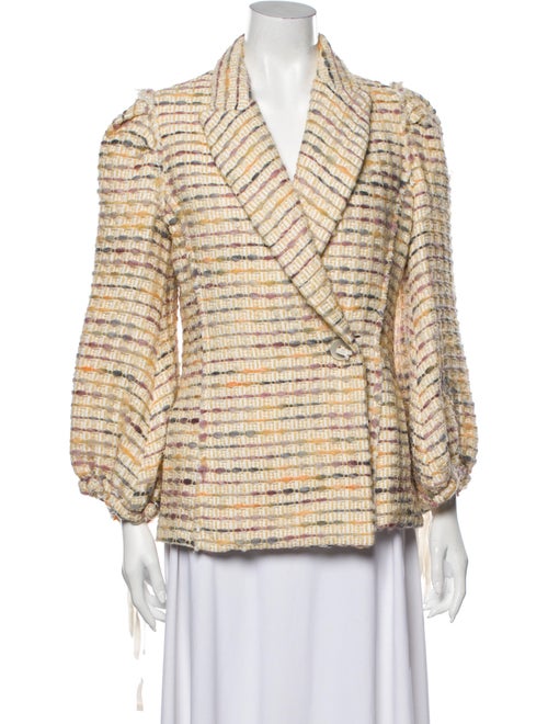 Brock Collection Tweed Pattern Blazer Yellow