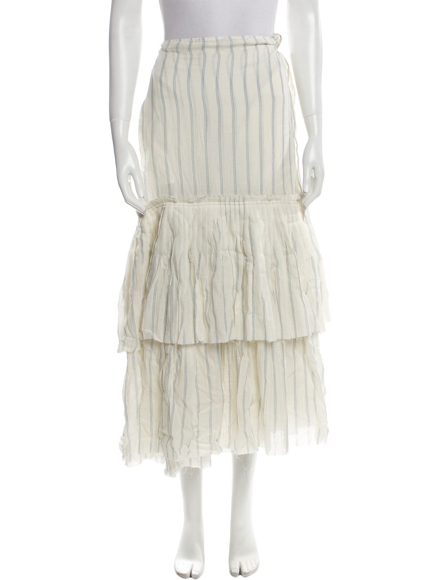 Brock Collection Striped Midi Length Skirt