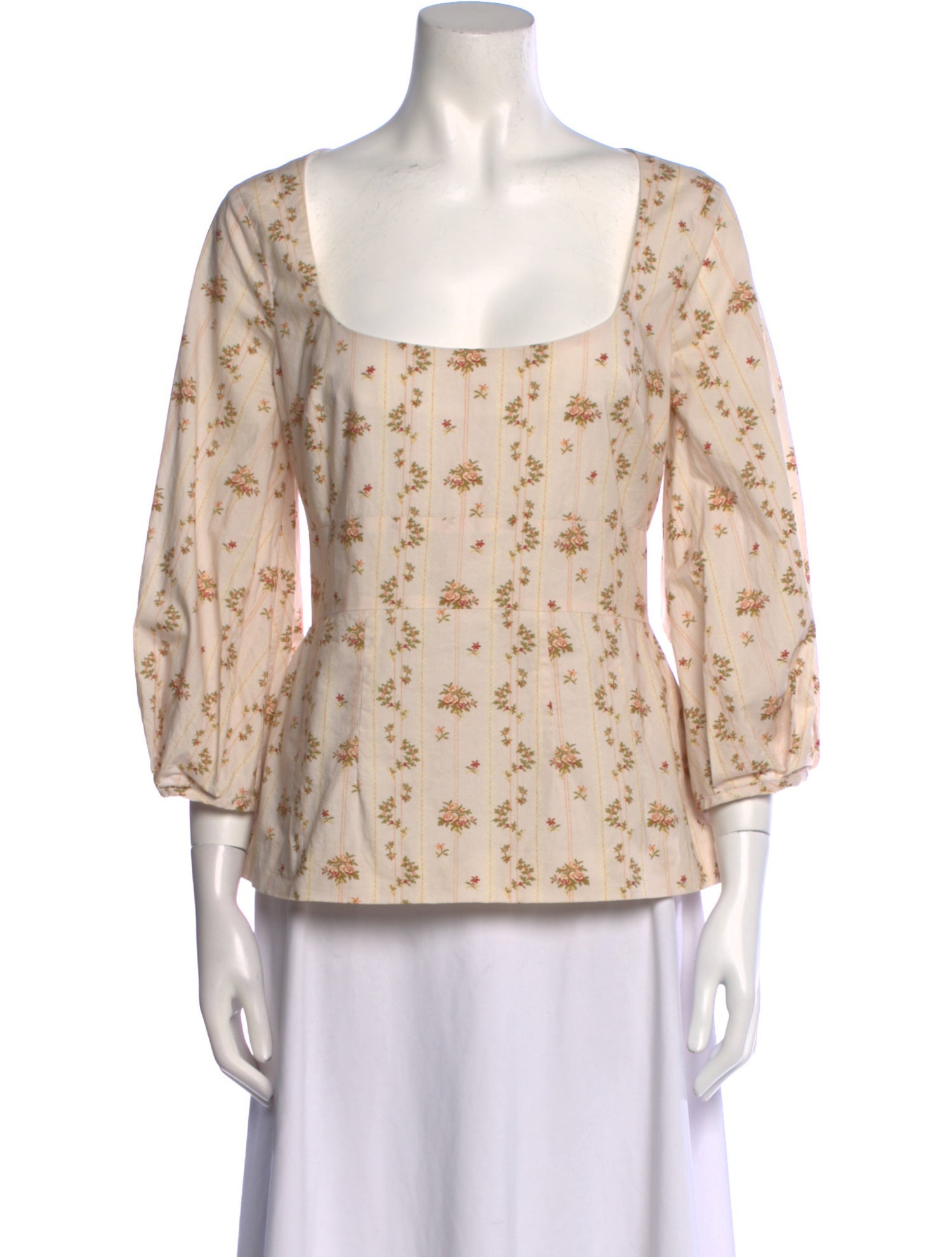 Brock Collection Floral Print Square Neckline Blouse