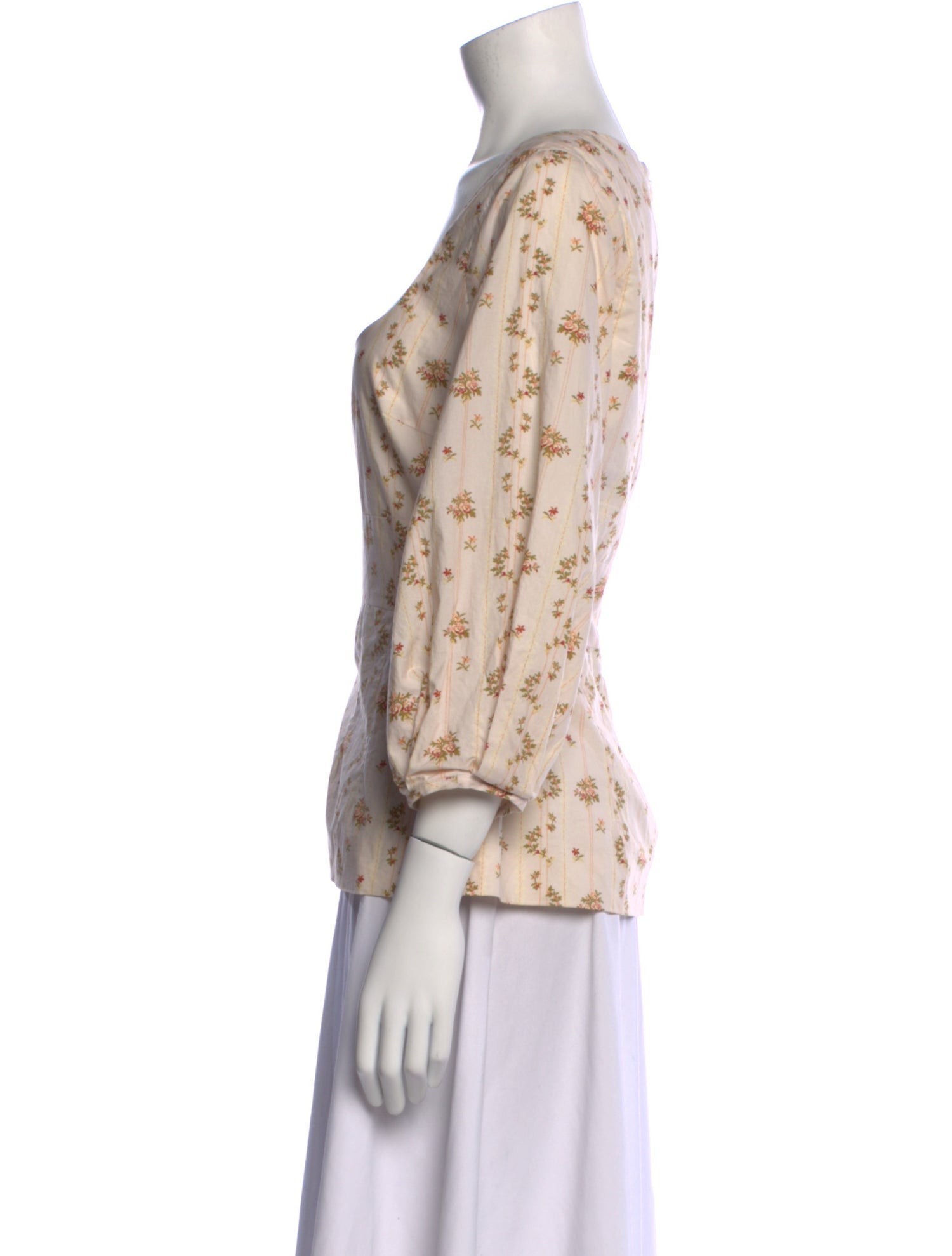 Brock Collection Floral Print Square Neckline Blouse