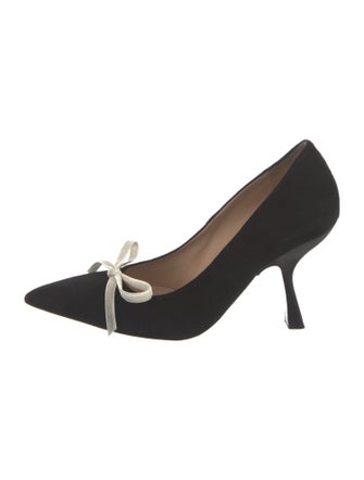 Brock Collection Velvet Bow Accents Pumps