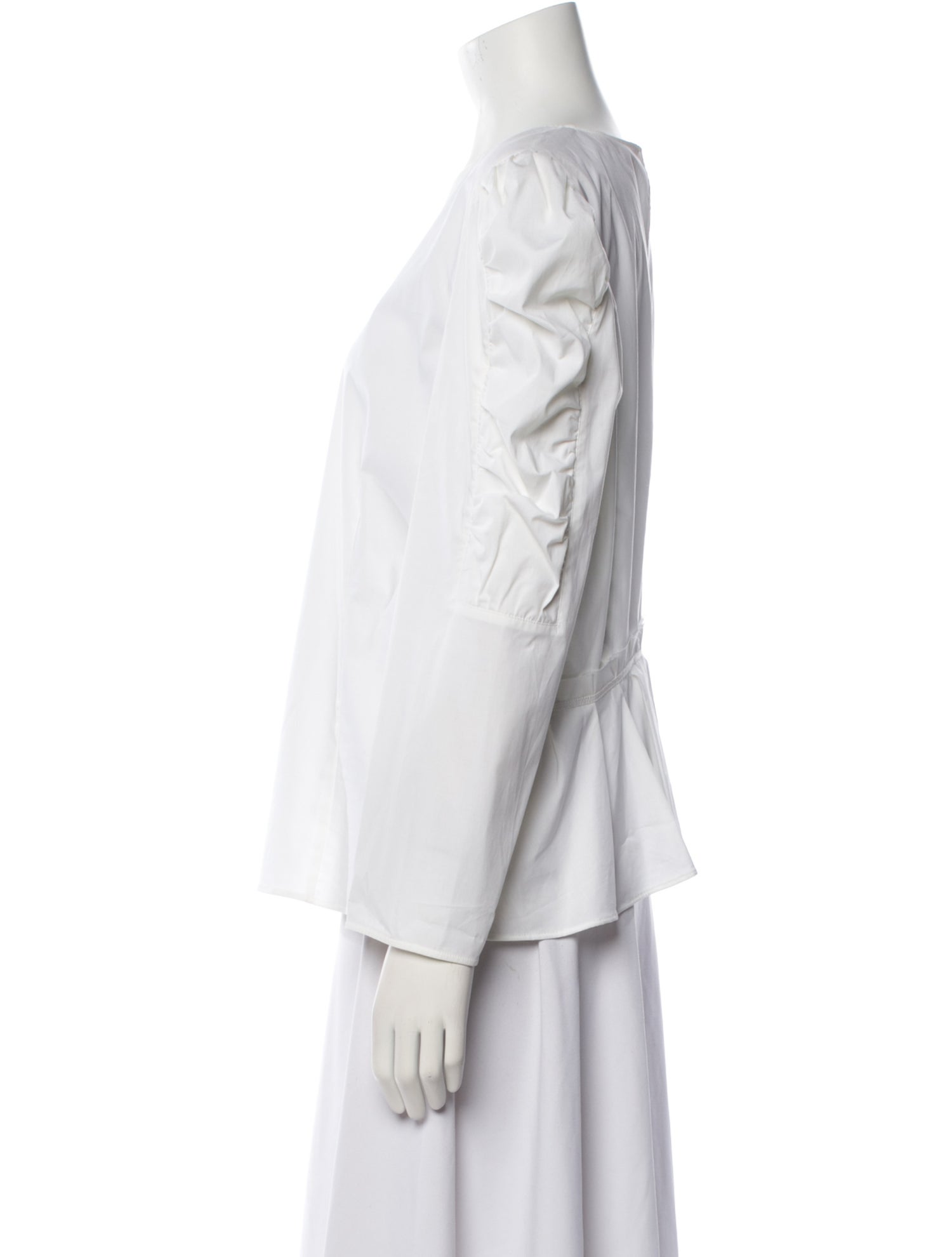 Brock Collection Scoop Neck Long Sleeve Blouse