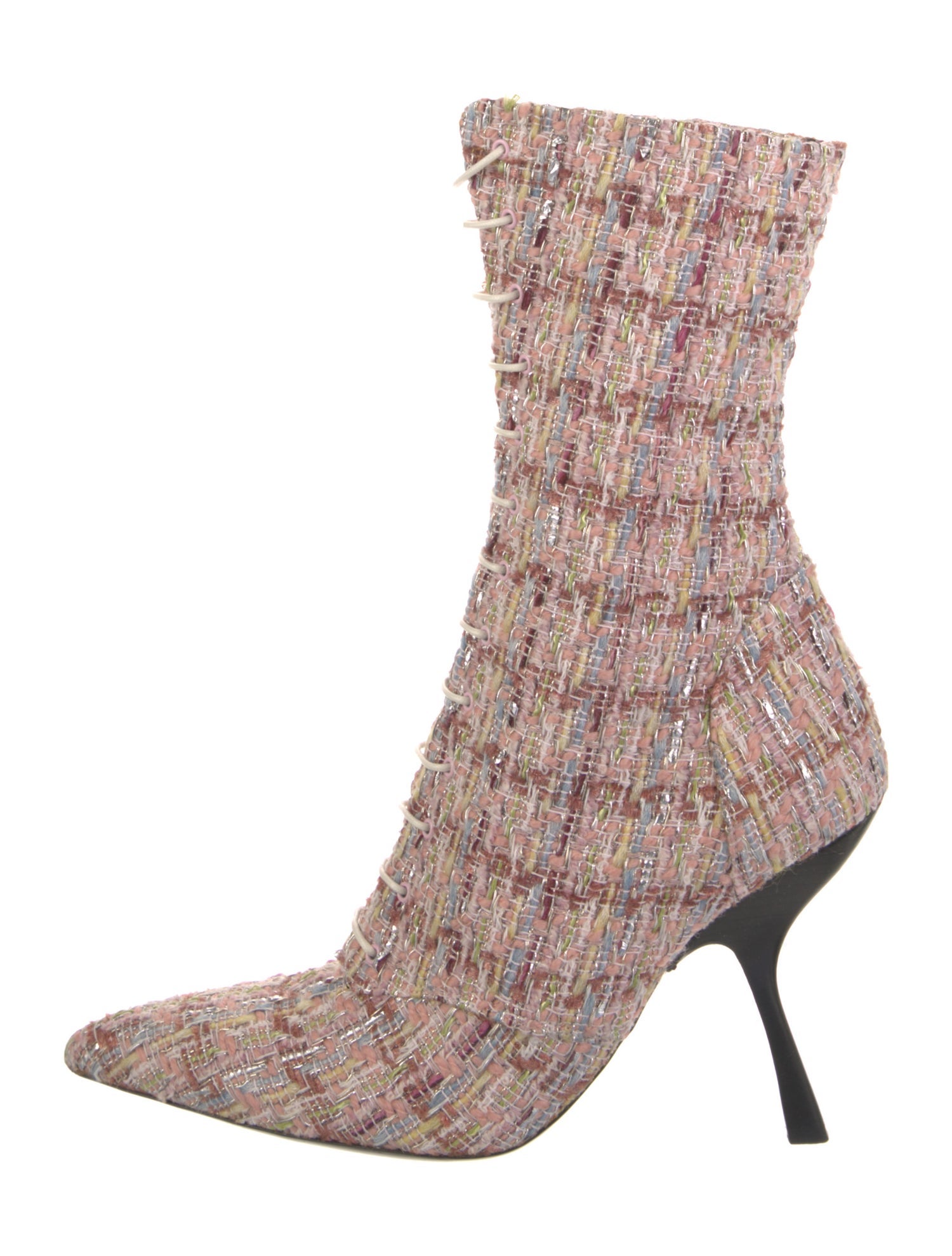 Brock Collection Tweed Tweed Pattern Sock Boots