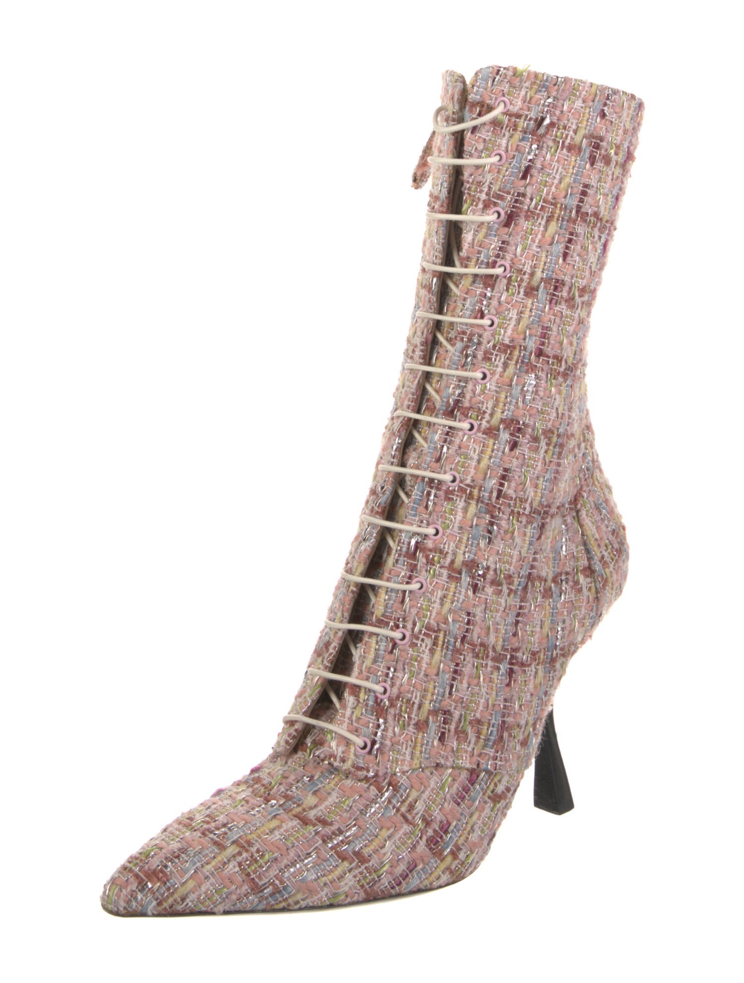 Brock Collection Tweed Tweed Pattern Sock Boots