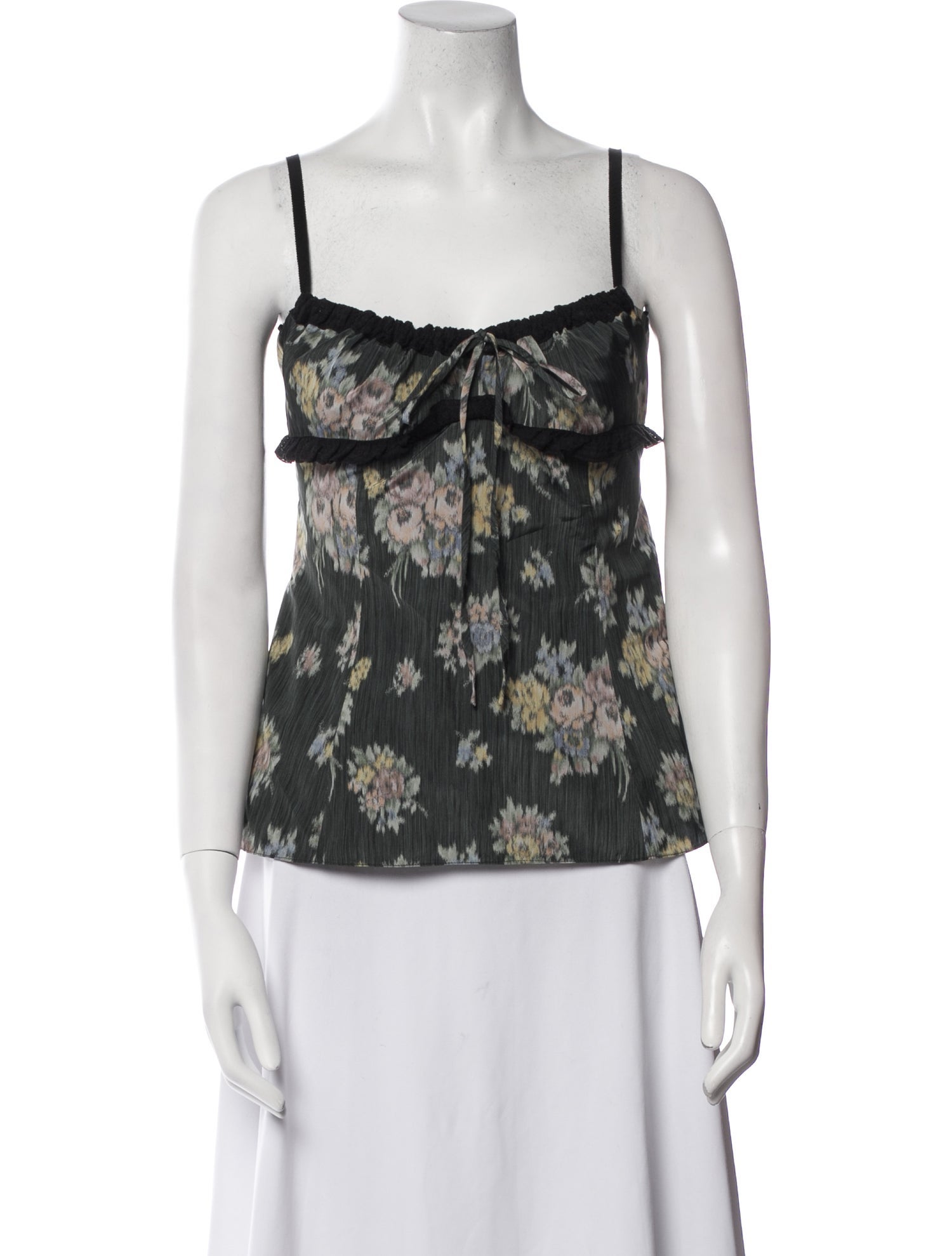 Brock Collection Floral Print Square Neckline Top