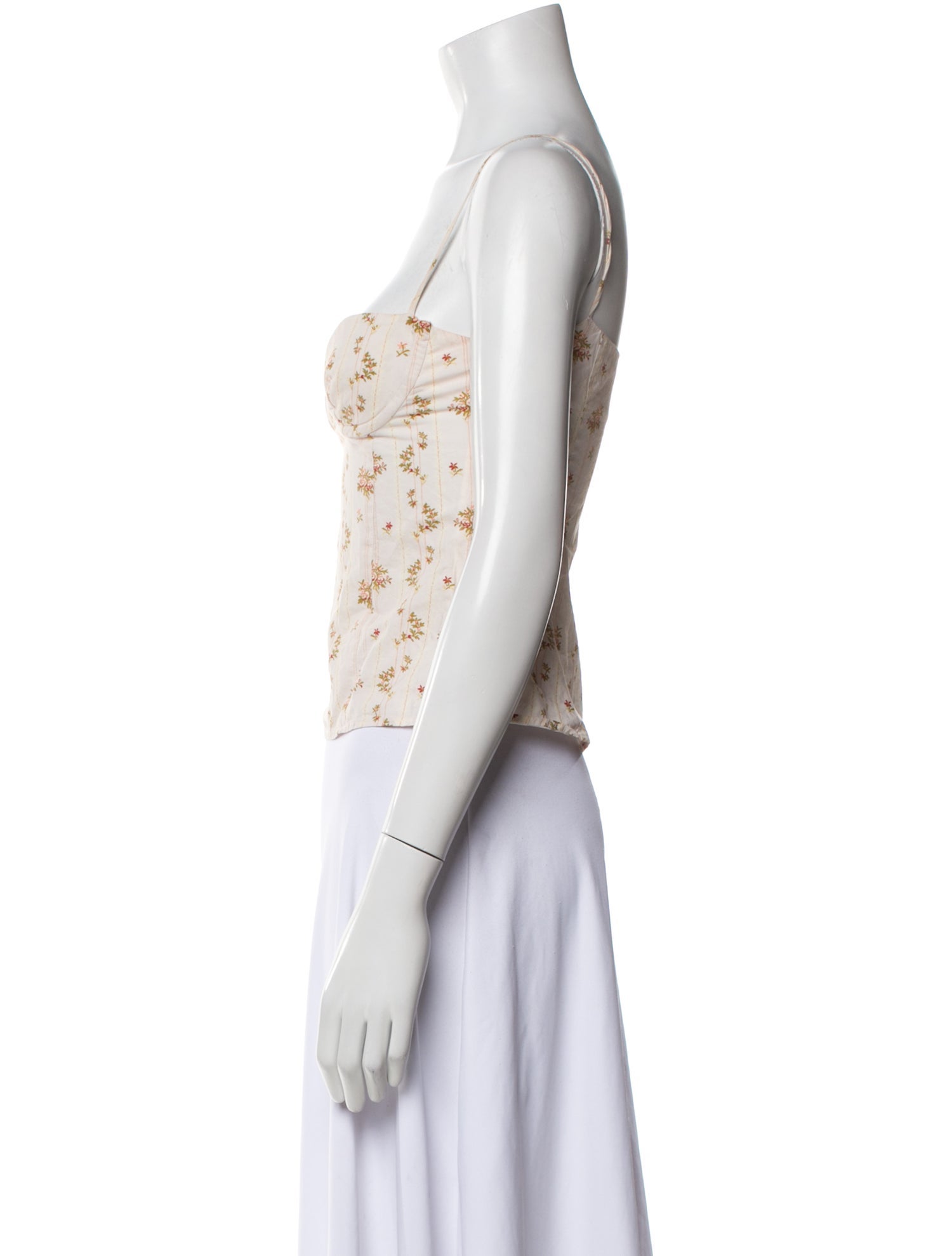 Brock Collection Floral Print Square Neckline Crop Top