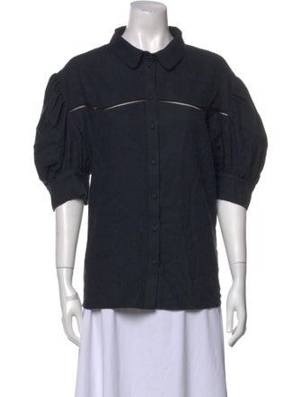 Brock Collection Short Sleeve Button-Up Top