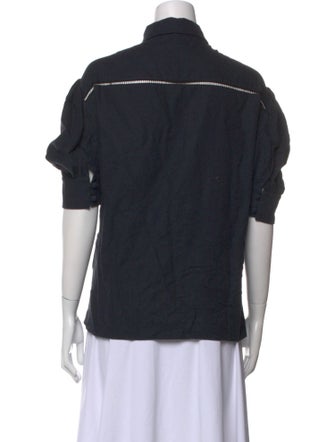 Brock Collection Short Sleeve Button-Up Top