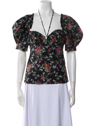 Brock Collection Silk Floral Print Blouse