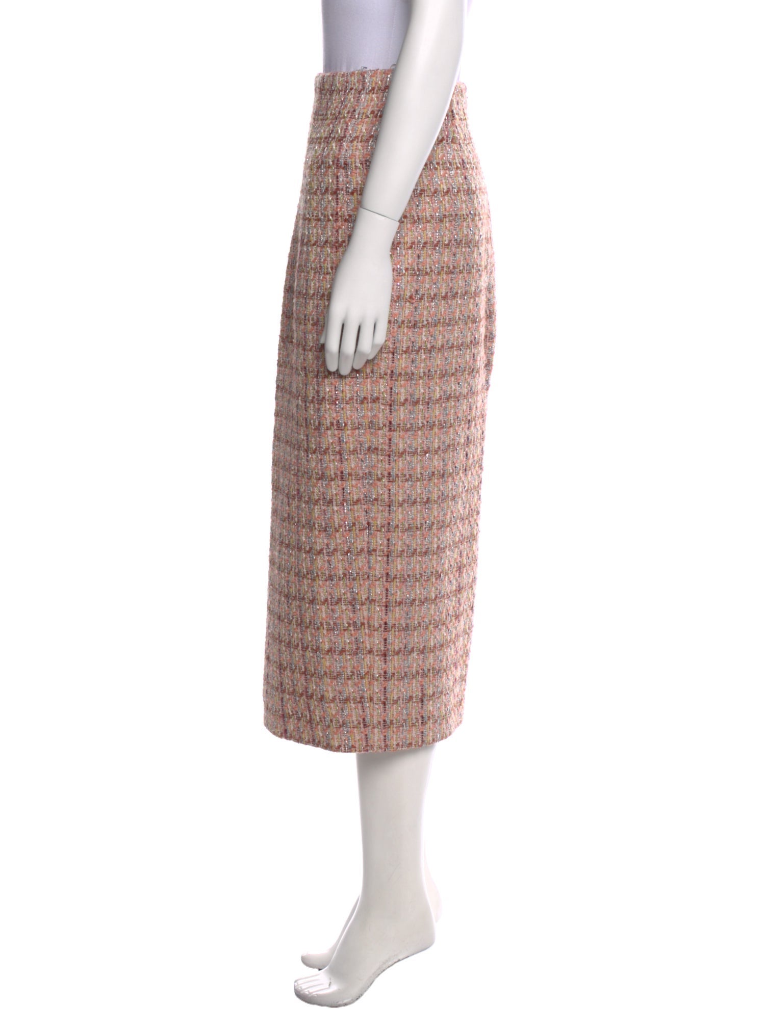 Brock Collection Tweed Pattern Midi Length Skirt