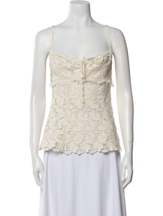 Brock Collection Lace Pattern Square Neckline Top
