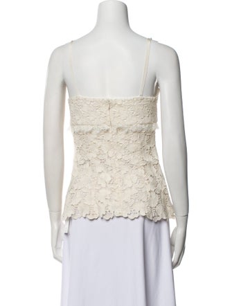 Brock Collection Lace Pattern Square Neckline Top