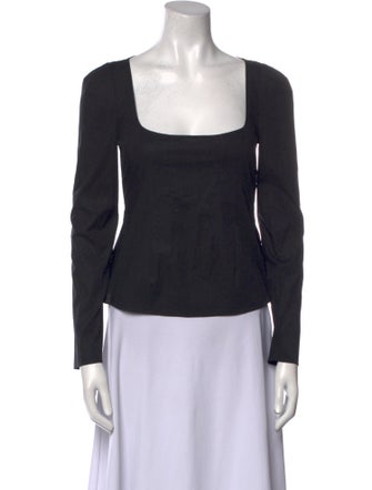 Brock Collection Square Neckline Long Sleeve Top