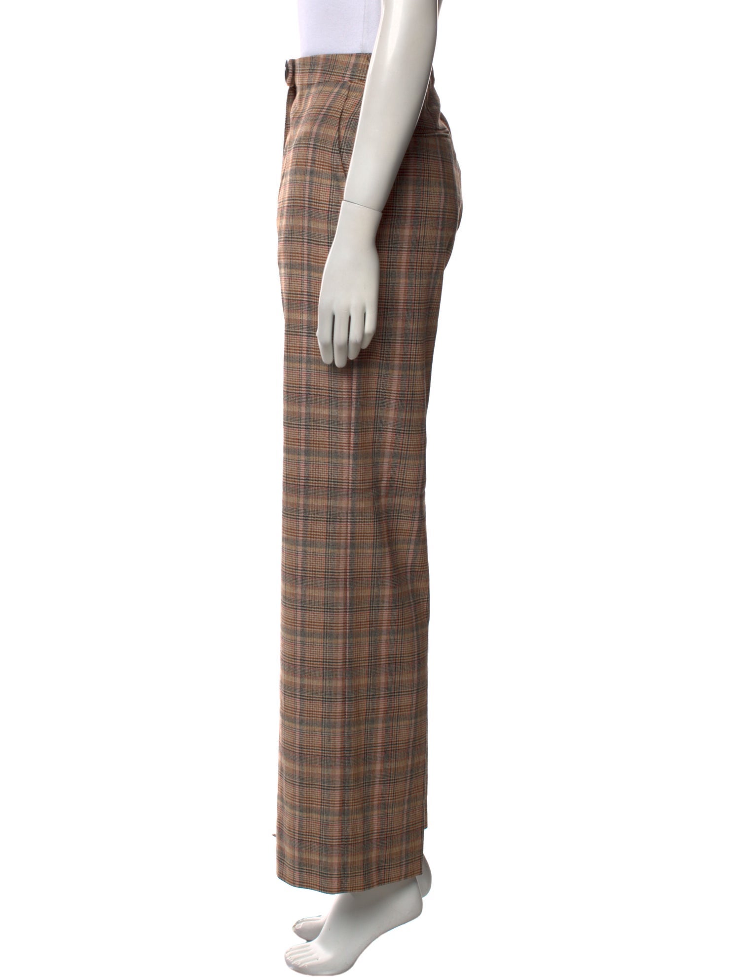 Brock Collection Plaid Print Wide Leg Pants