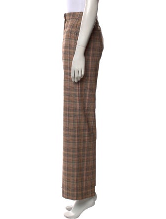 Brock Collection Plaid Print Wide Leg Pants