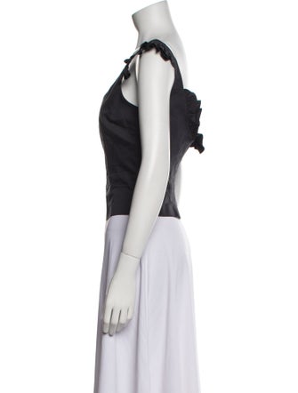 Brock Collection Scoop Neck Short Sleeve Crop Top