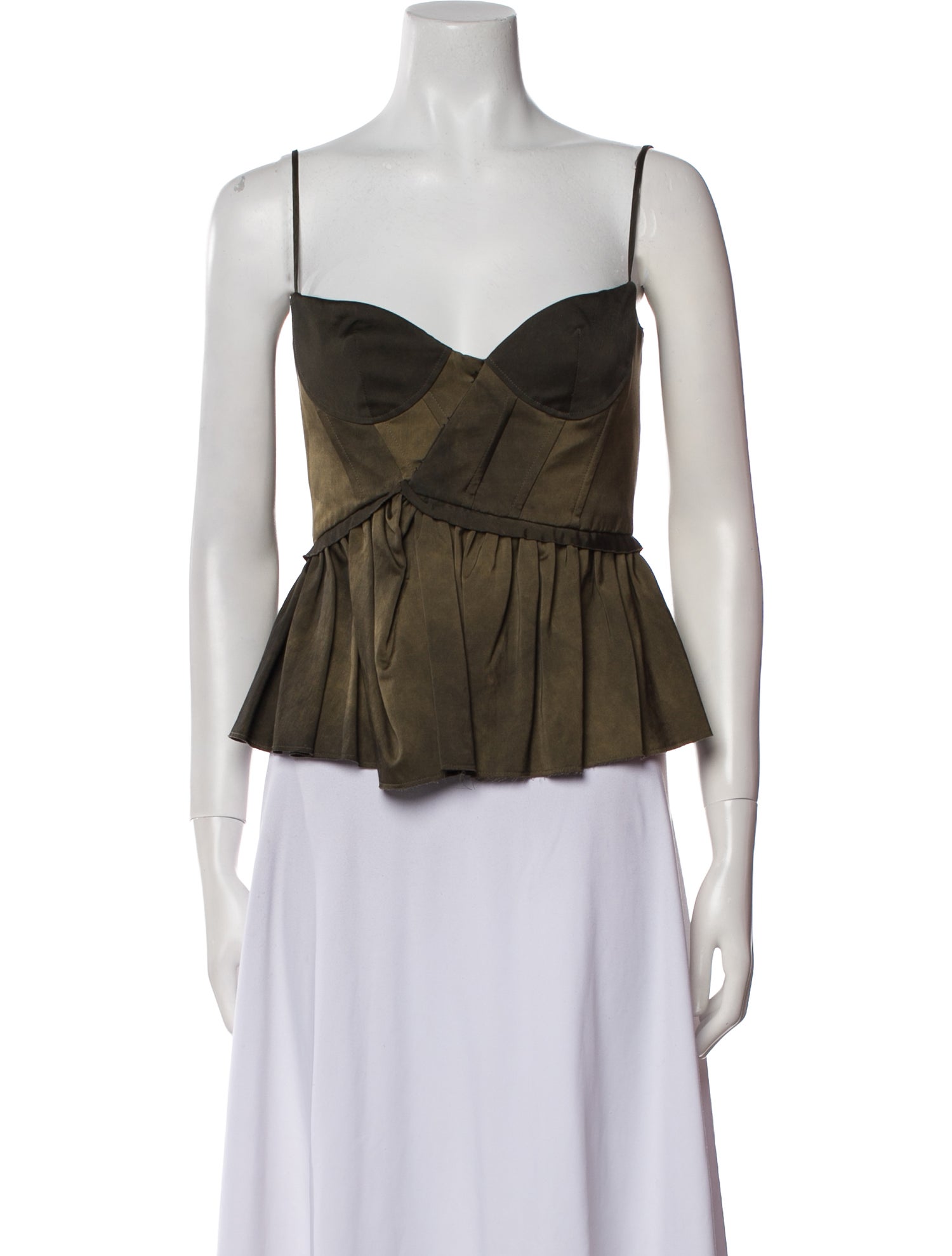 Brock Collection Square Neckline Sleeveless Crop Top