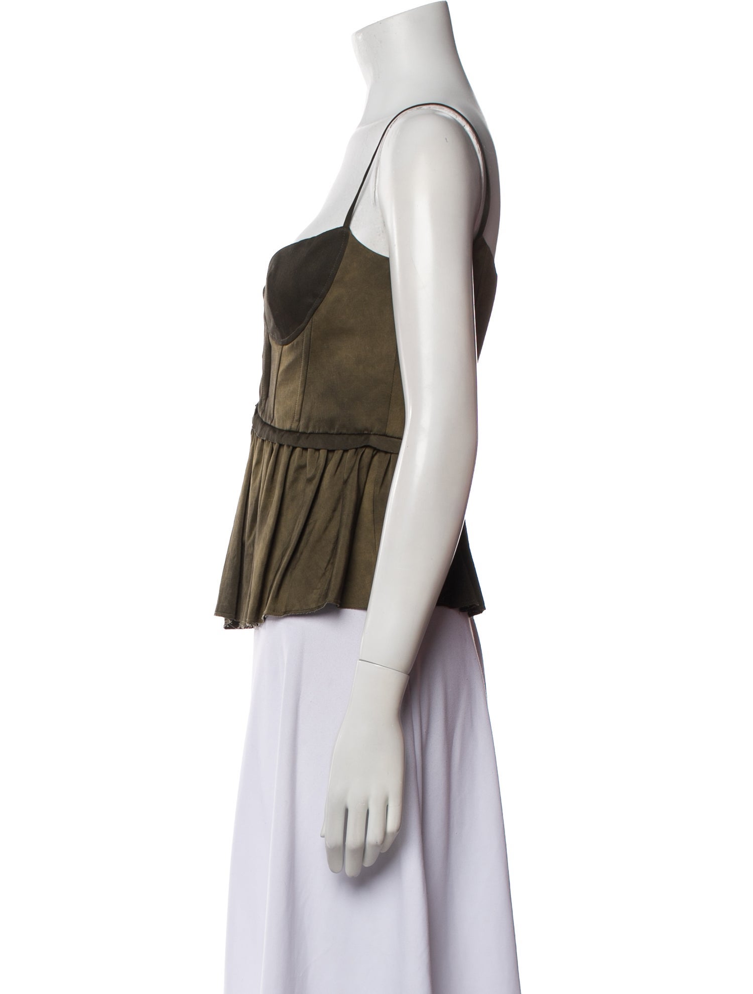 Brock Collection Square Neckline Sleeveless Crop Top