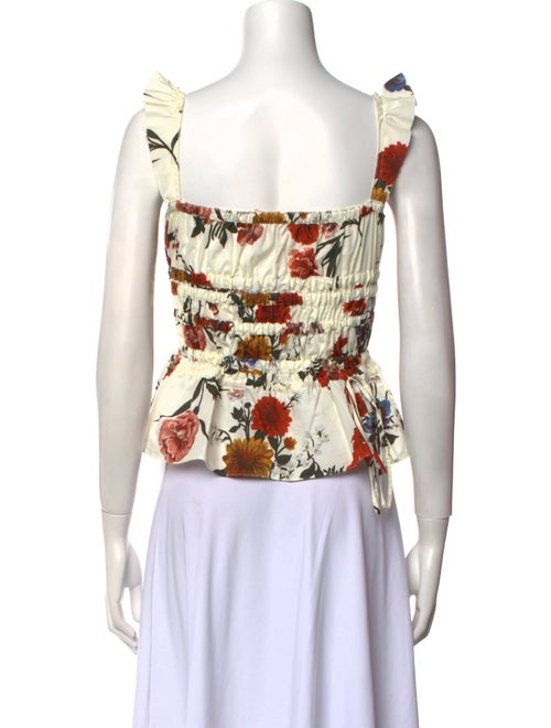 Brock Collection Floral Print Square Neckline Crop Top