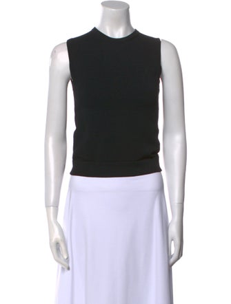 Brock Collection Crew Neck Sleeveless Crop Top