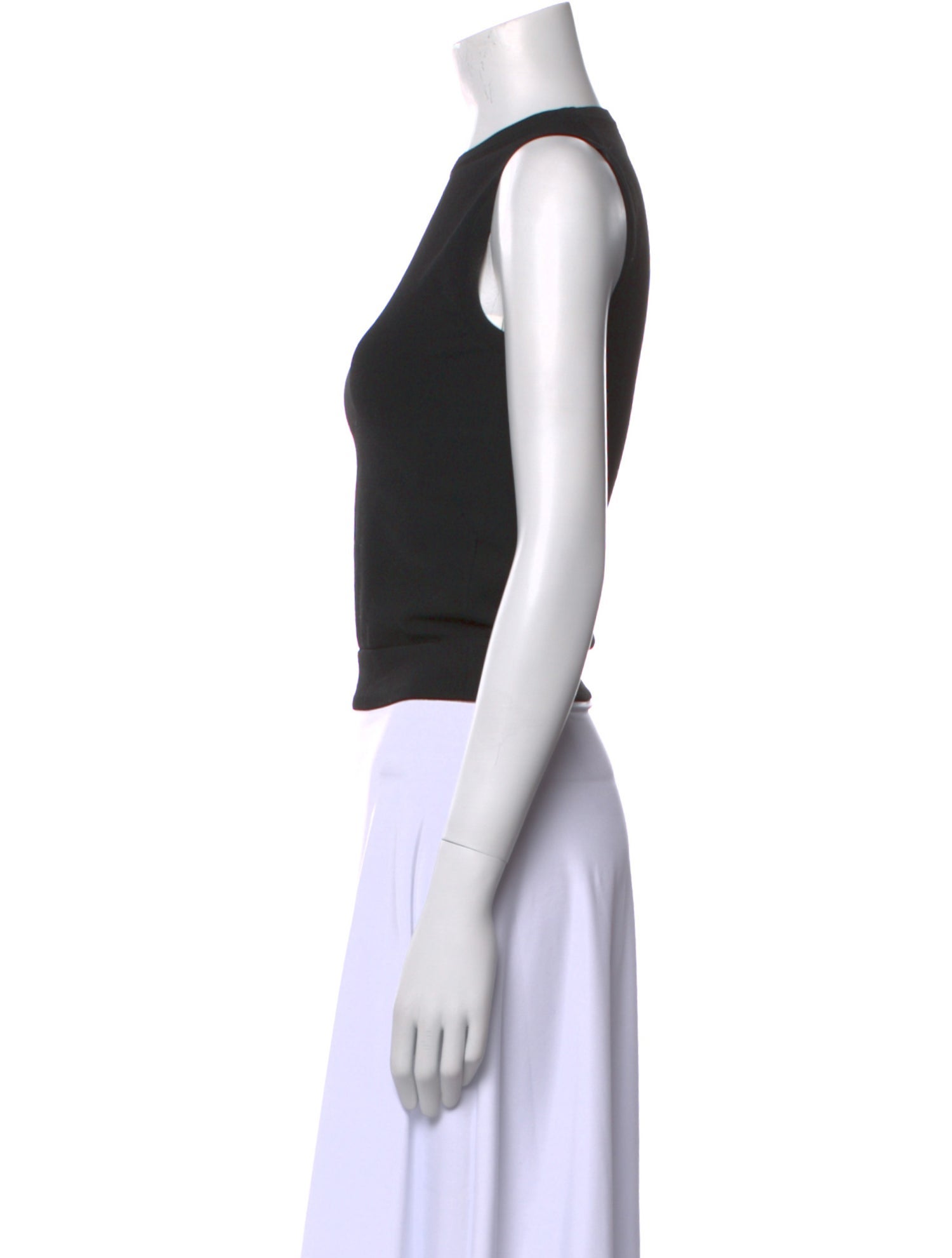 Brock Collection Crew Neck Sleeveless Crop Top