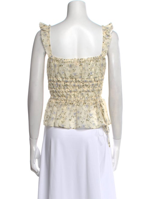 Brock Collection Floral Print Square Neckline Crop Top