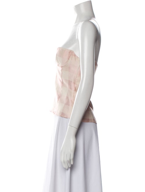 Brock Collection Plaid Print Strapless Crop Top