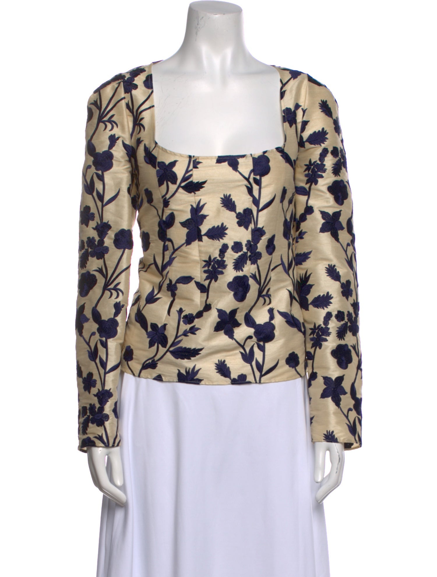Brock Collection Printed Square Neckline Blouse