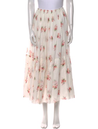 Brock Collection Floral Print Midi Length Skirt