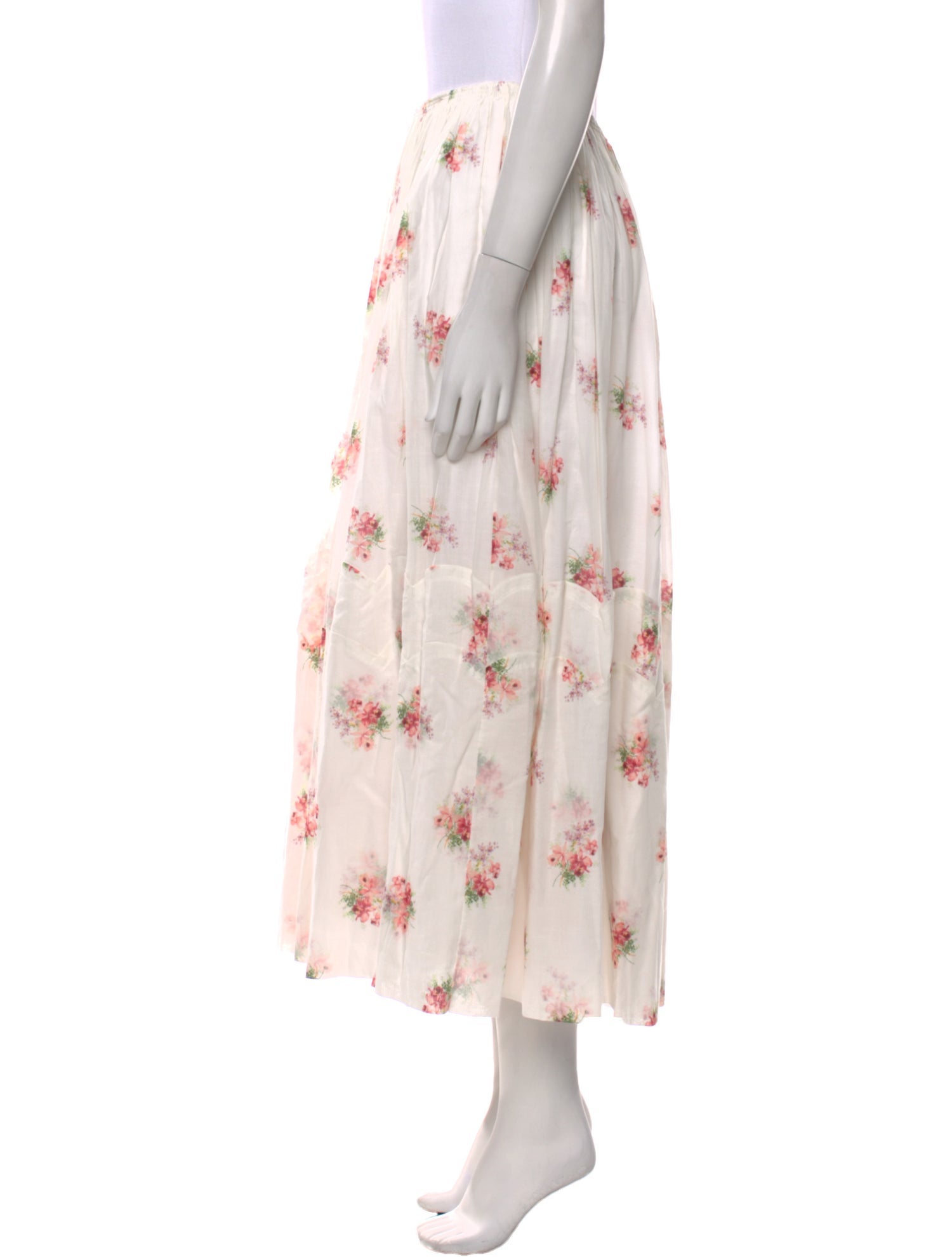 Brock Collection Floral Print Midi Length Skirt