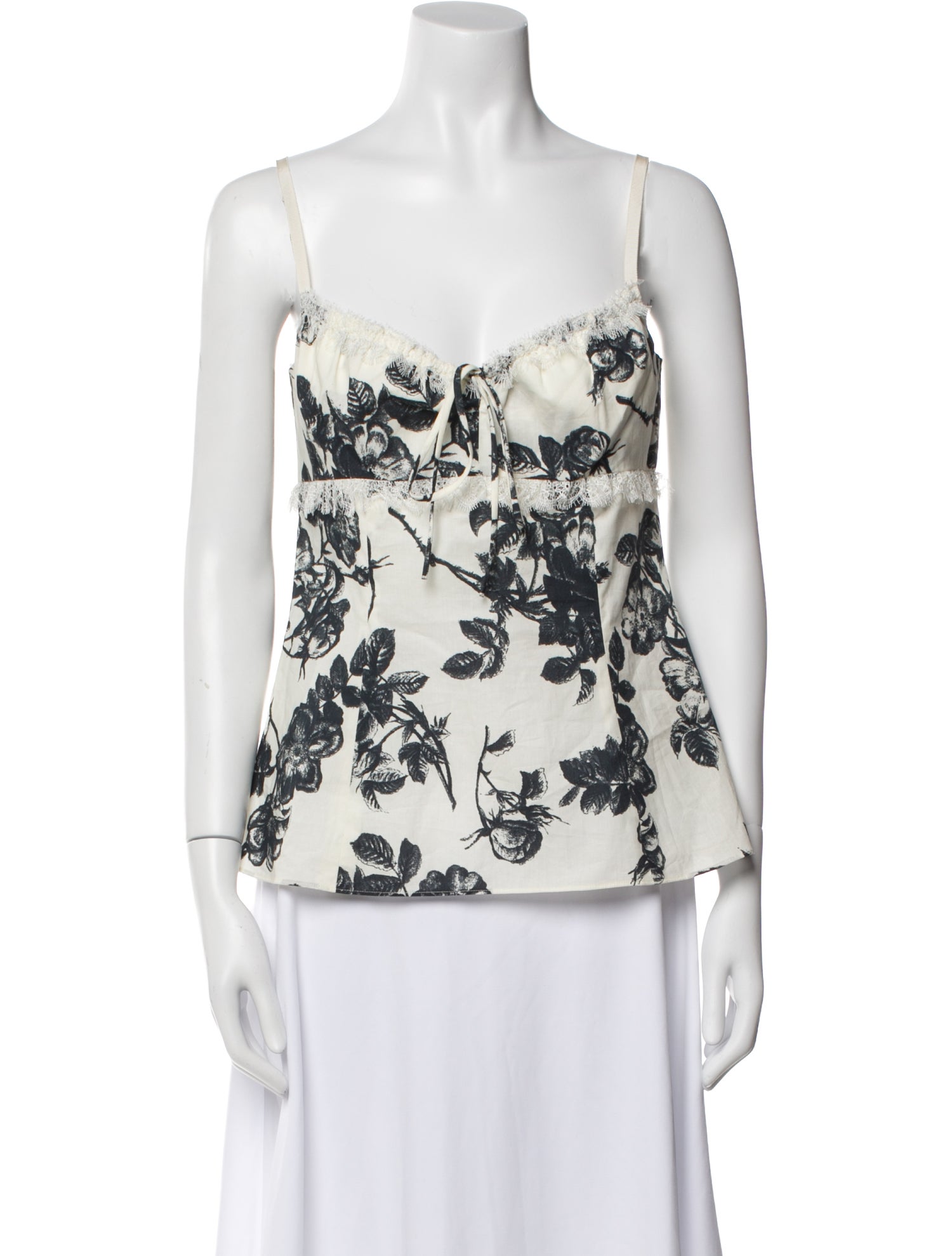 Brock Collection Floral Print Square Neckline Top