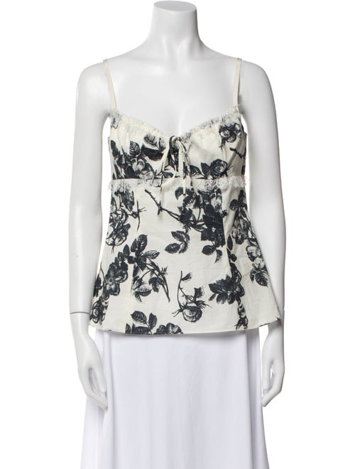 Brock Collection Floral Print Square Neckline Top