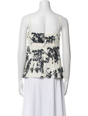 Brock Collection Floral Print Square Neckline Top