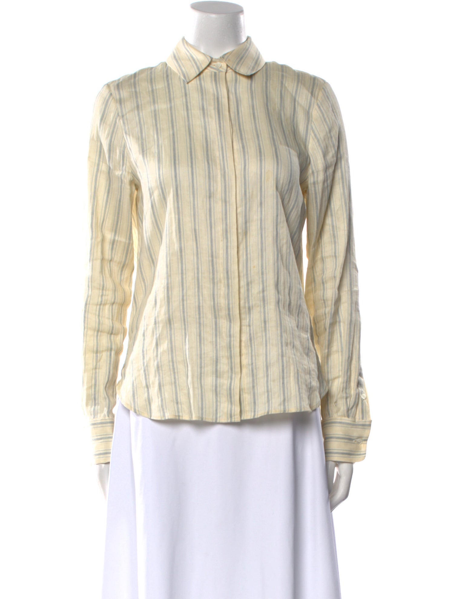 Brock Collection Linen Striped Button-Up Top