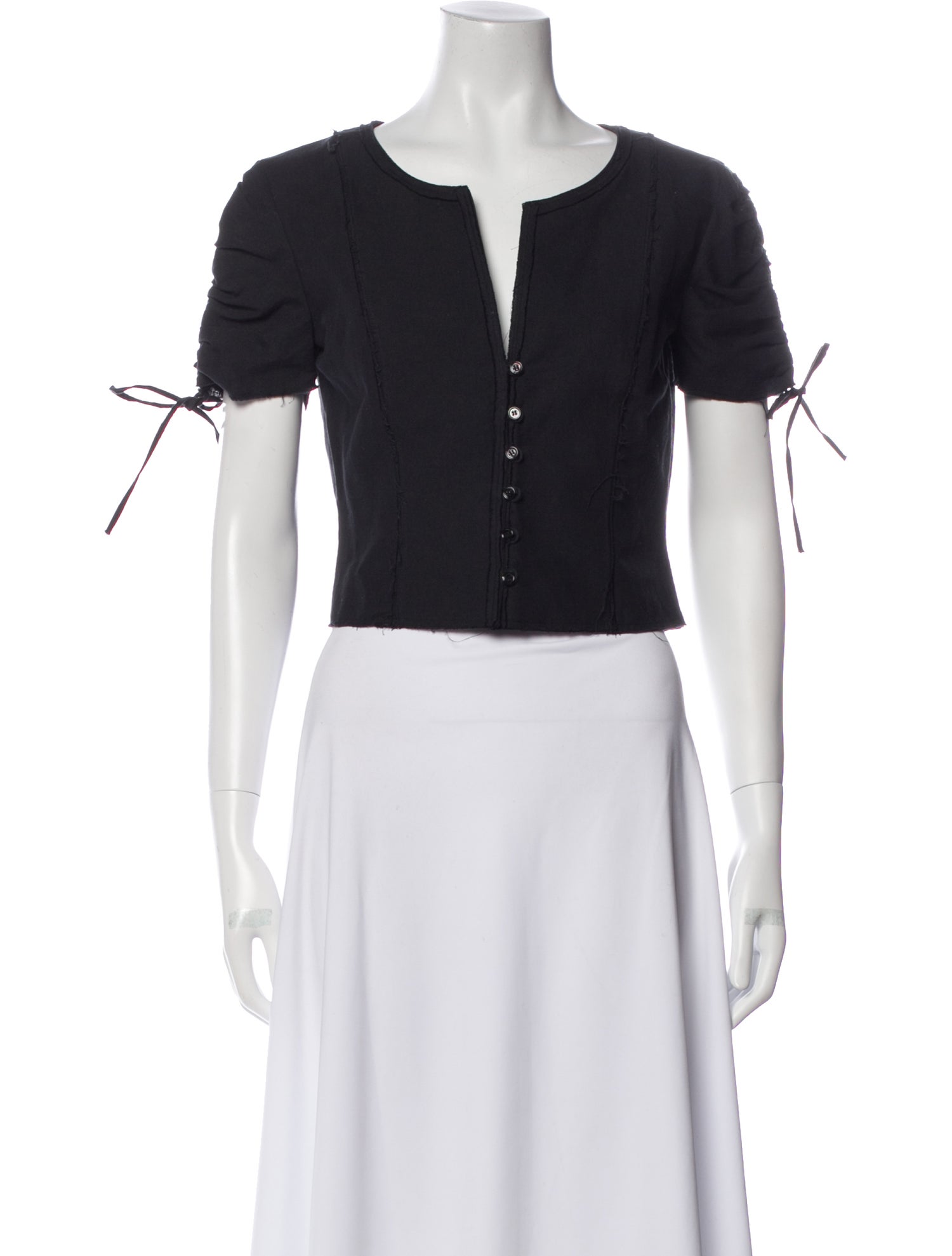 Brock Collection V-Neck Short Sleeve Crop Top