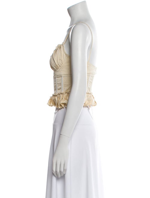 Brock Collection Lace Pattern Square Neckline Crop Top