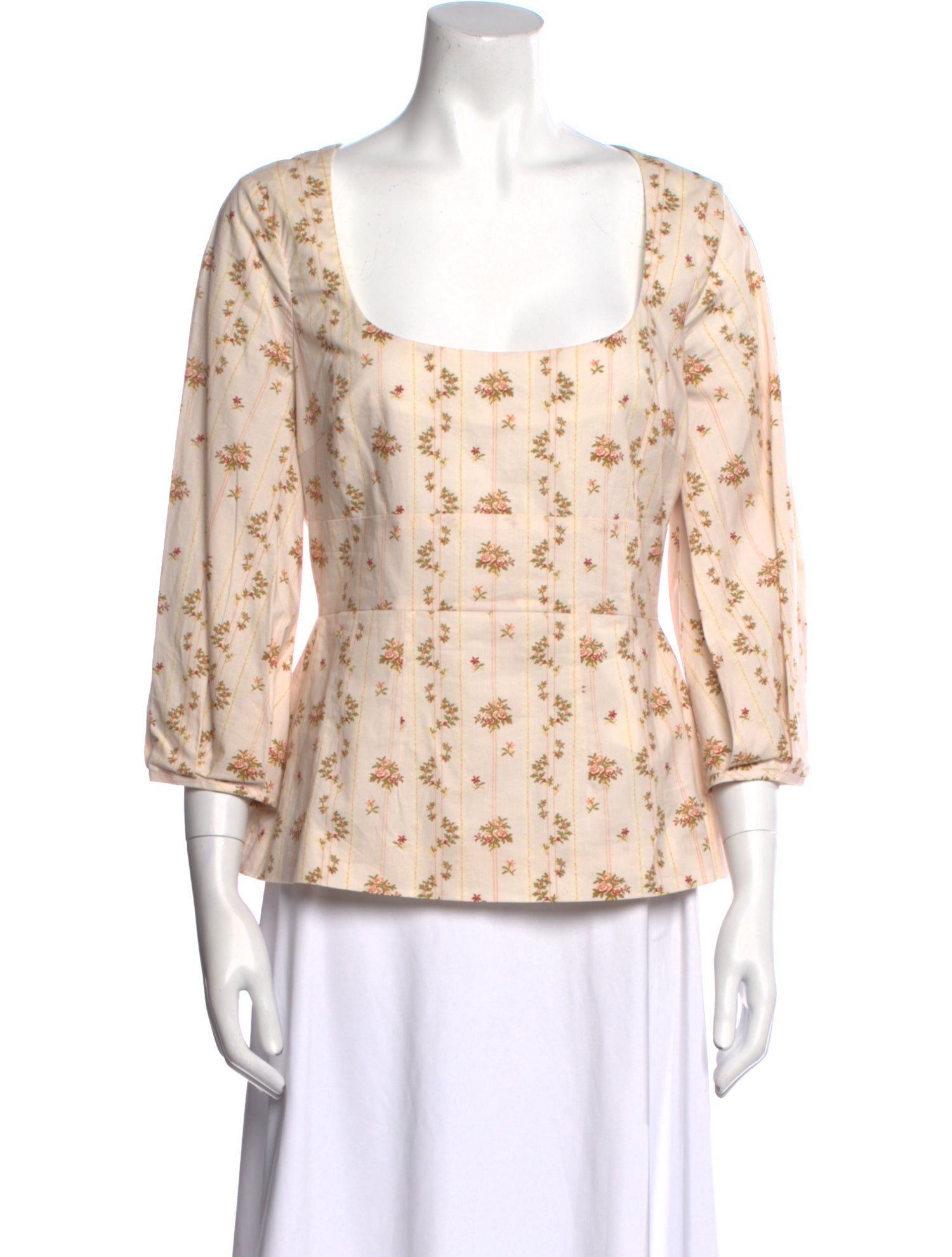 Brock Collection Floral Print Square Neckline Blouse