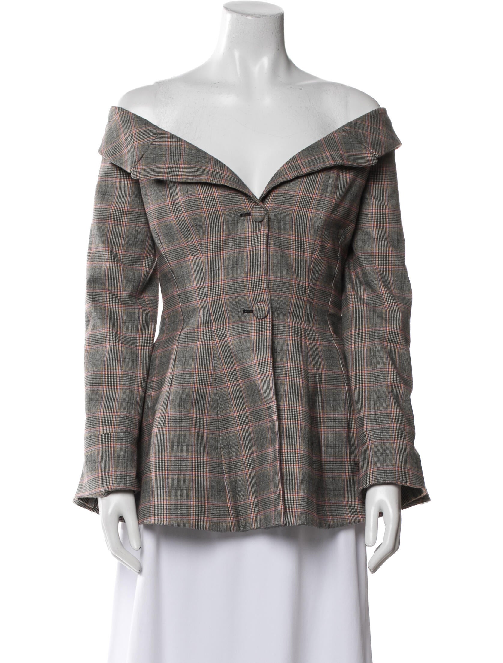 Brock Collection Plaid Print Jacket
