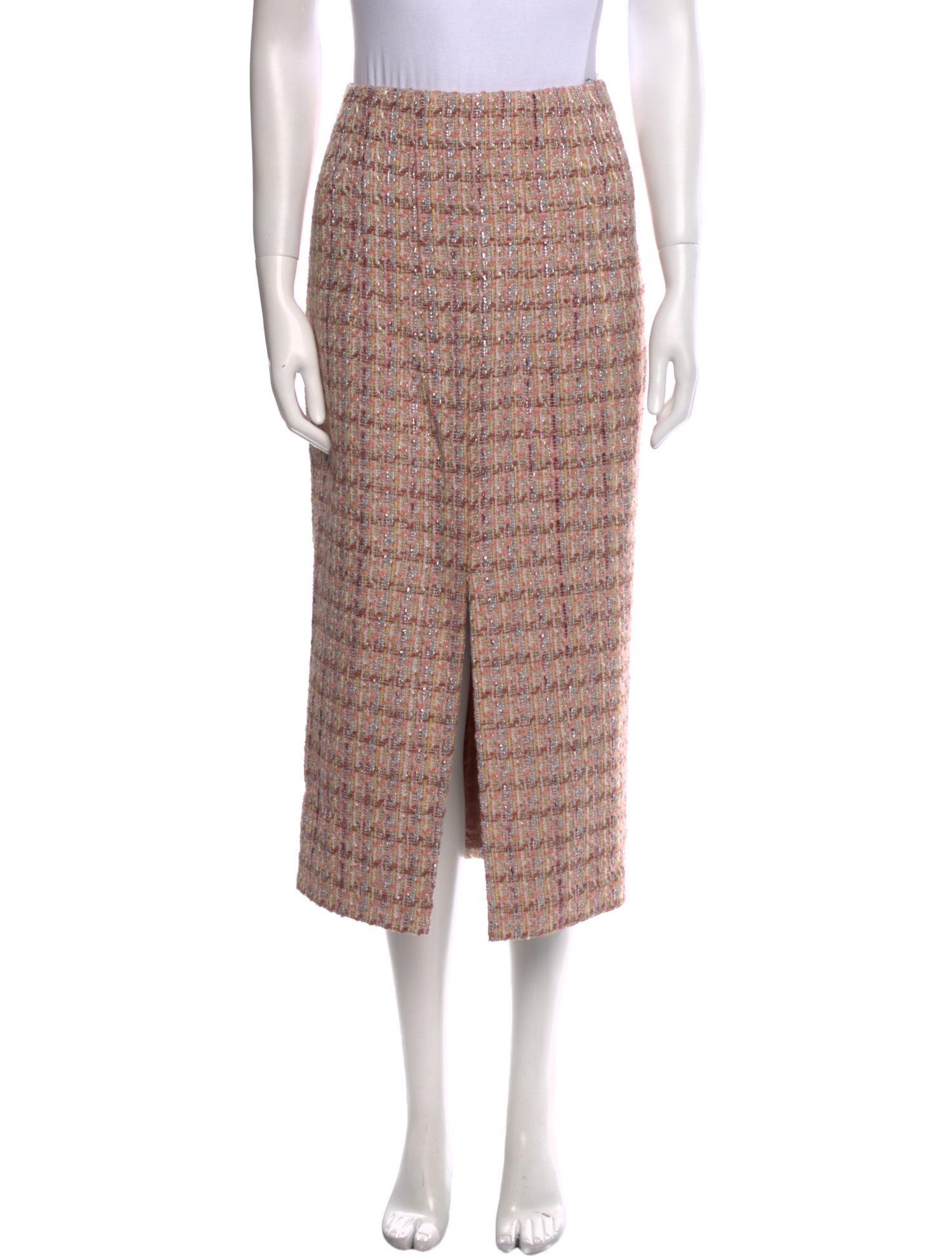 Brock Collection Tweed Pattern Midi Length Skirt