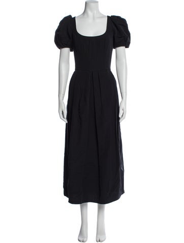 Pre-owned Brock Collection Scoop Neck Long Dress In Black